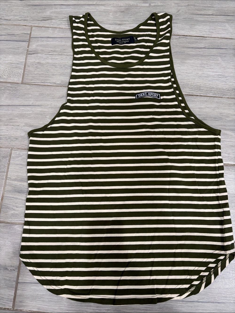 Darc Sport Olive & Beige Striped Scoop Tank